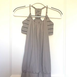 Lululemon Bra Top 'No Limits' | Grey Striped
